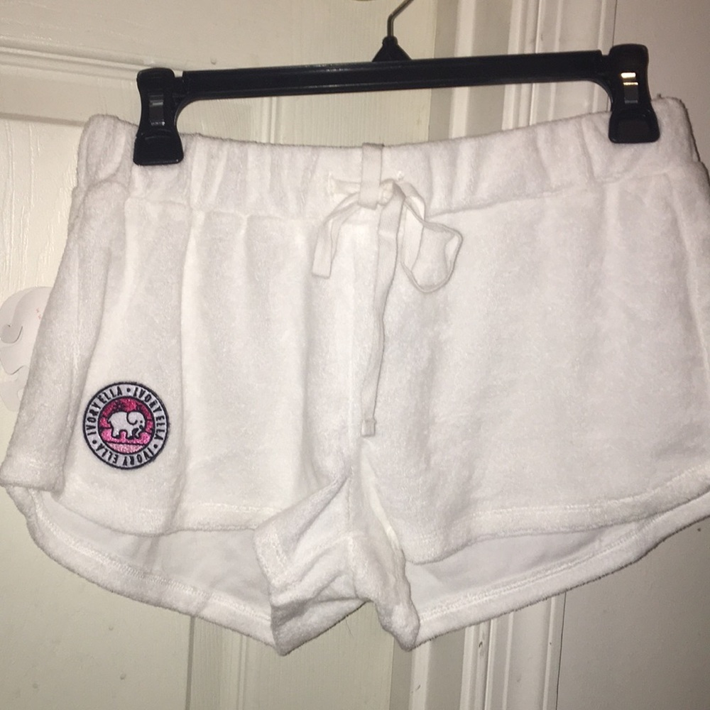 White plush ivory Ella shorts